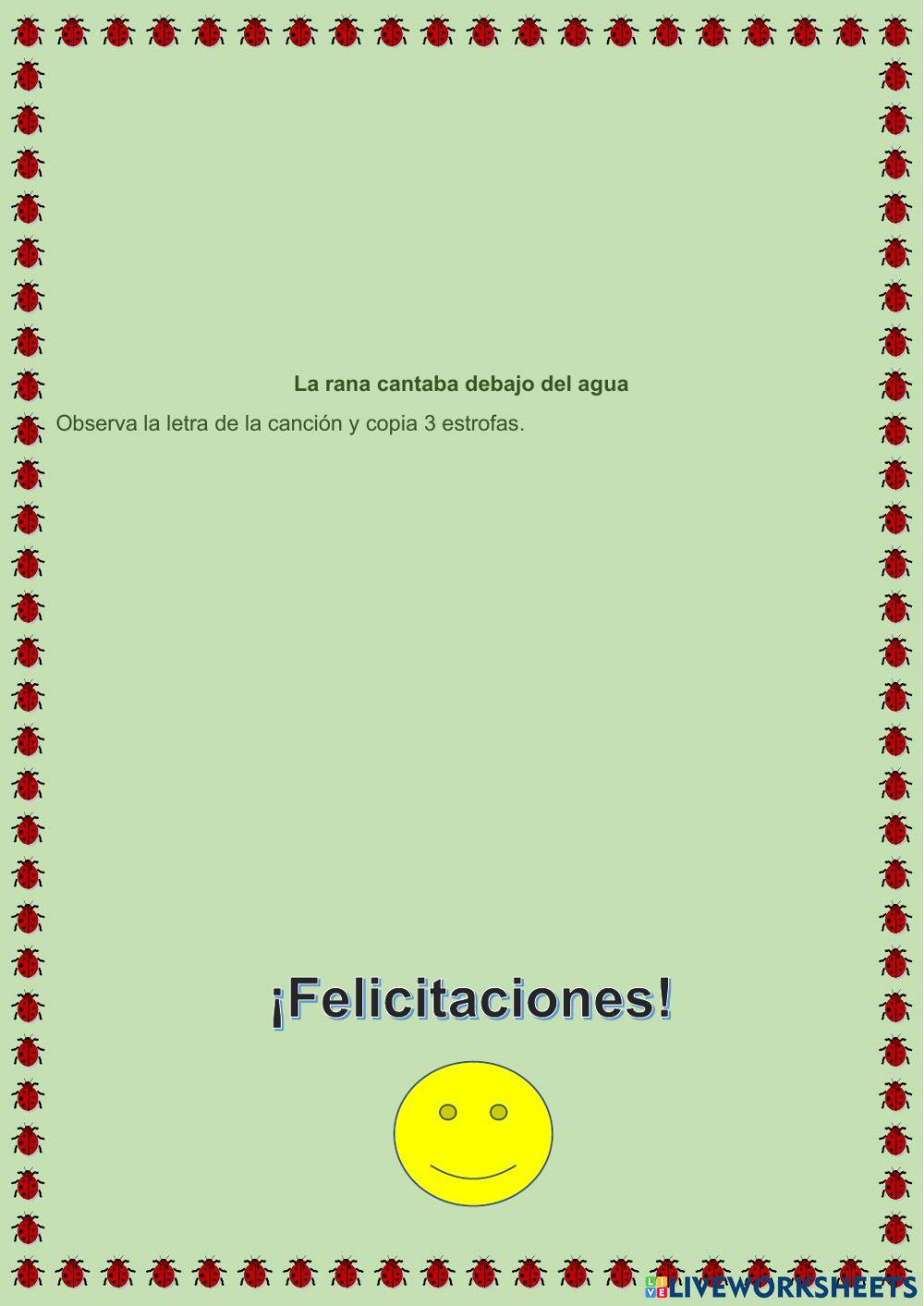 La rana cantaba debajo del agua