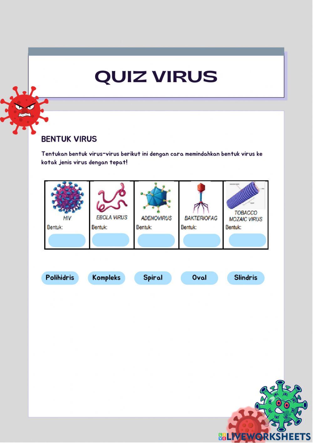 Virus interactive worksheet for 10 | Live Worksheets