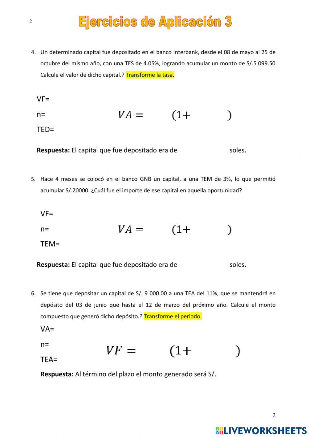 Problemas de Valor Futuro y Valor Actual 1