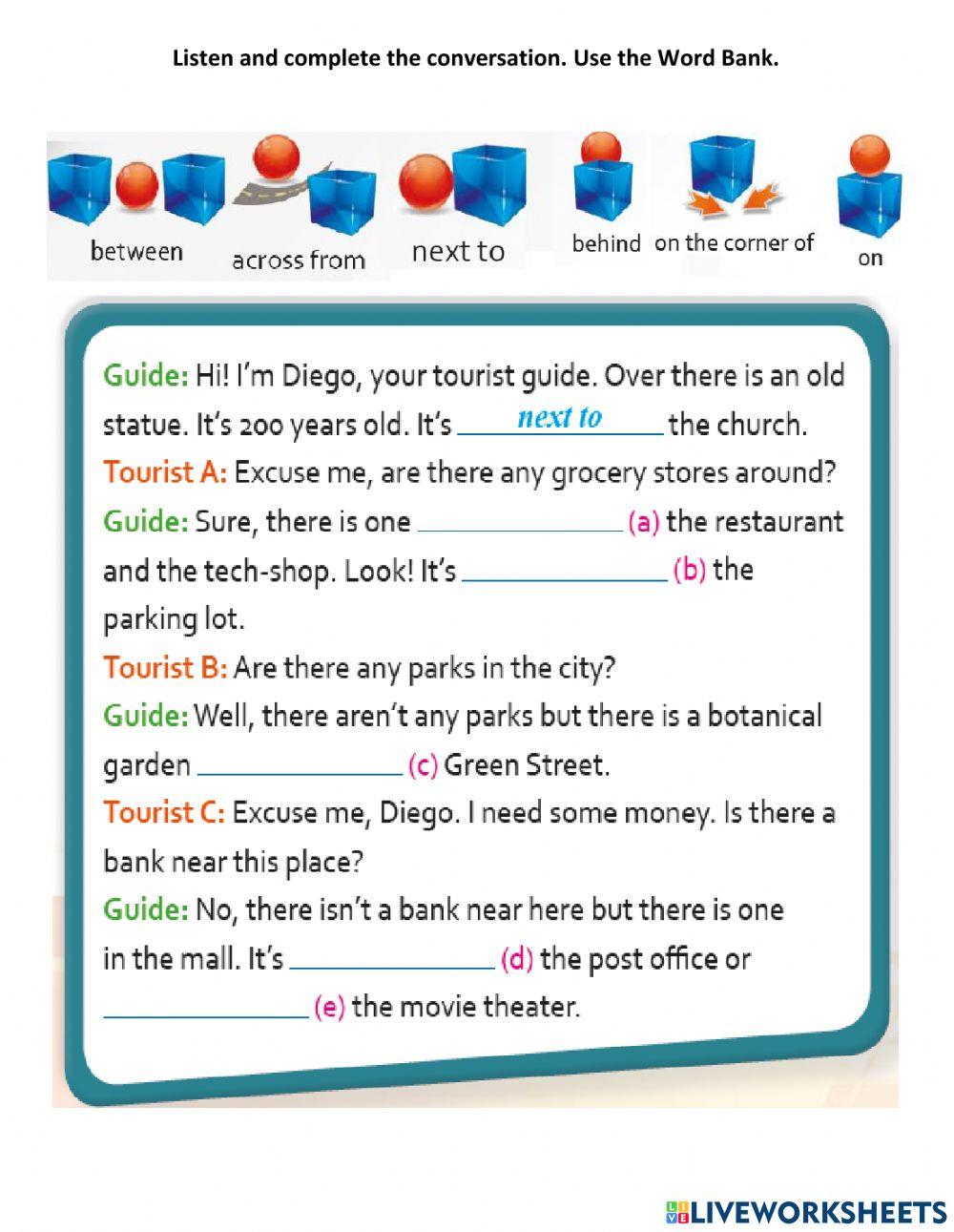 Prepositions of place