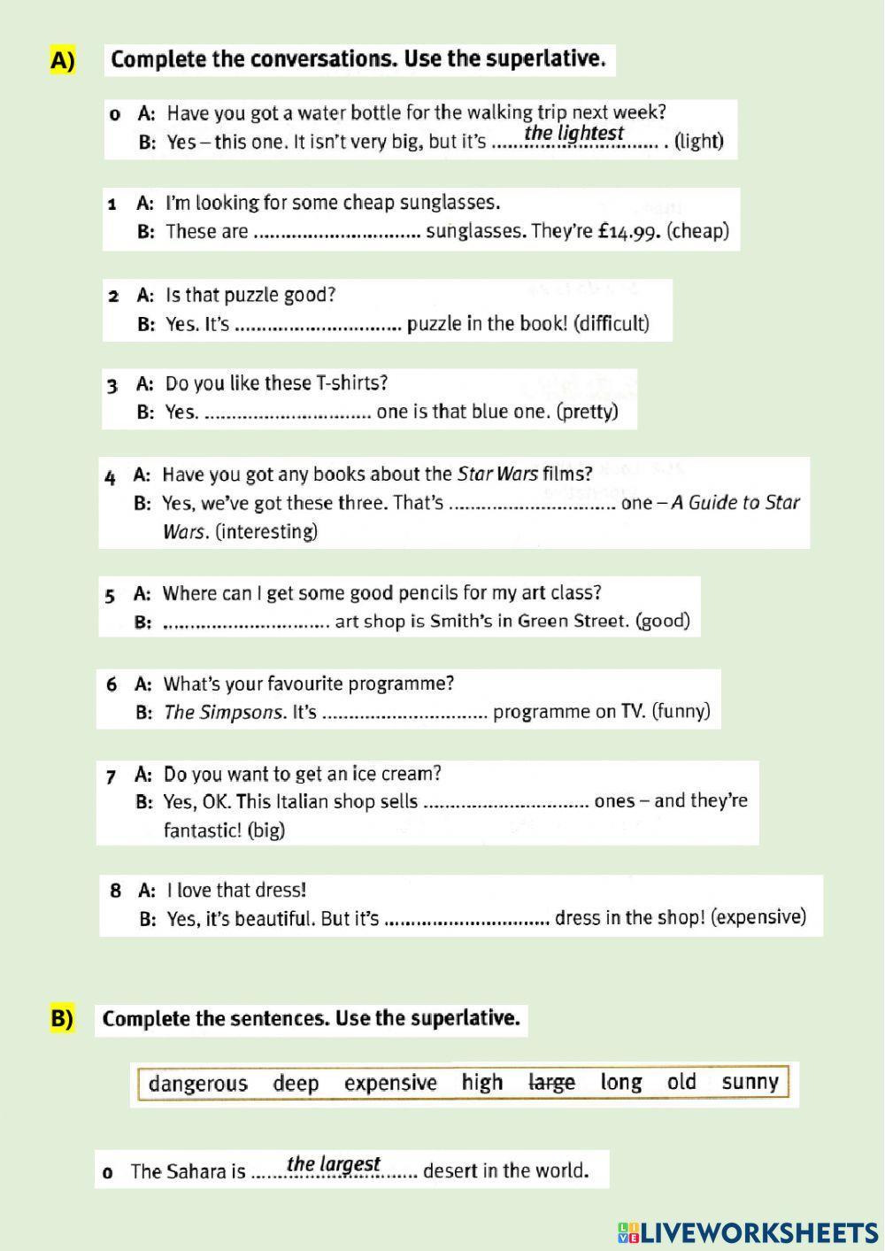 Superlative Adjectives