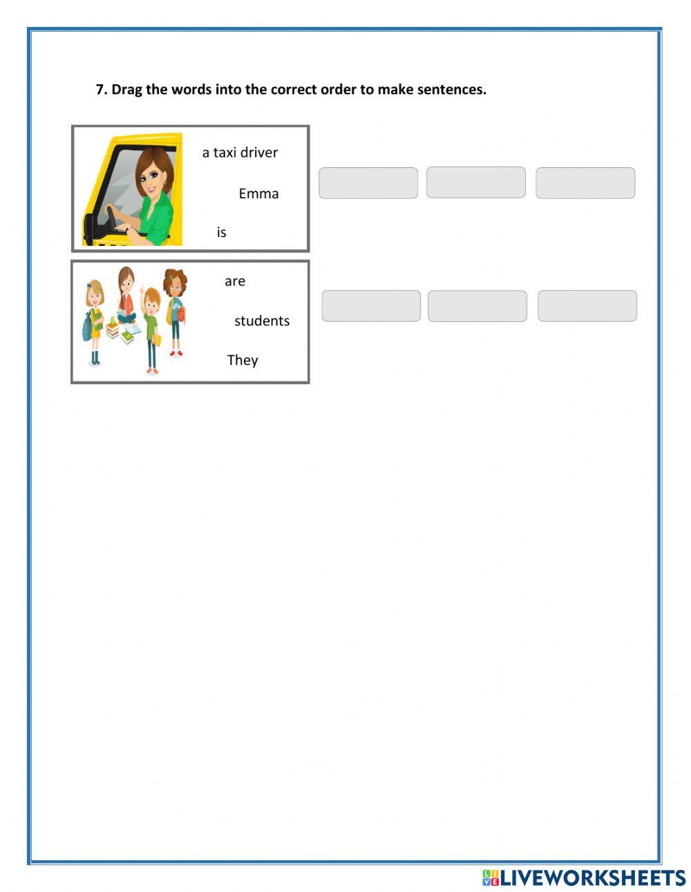 Verb be- affirmative sentences