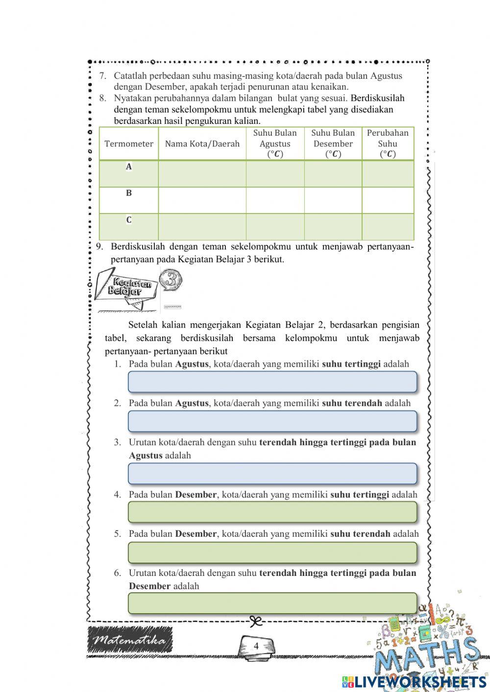 LKPD Bilangan  BBulat