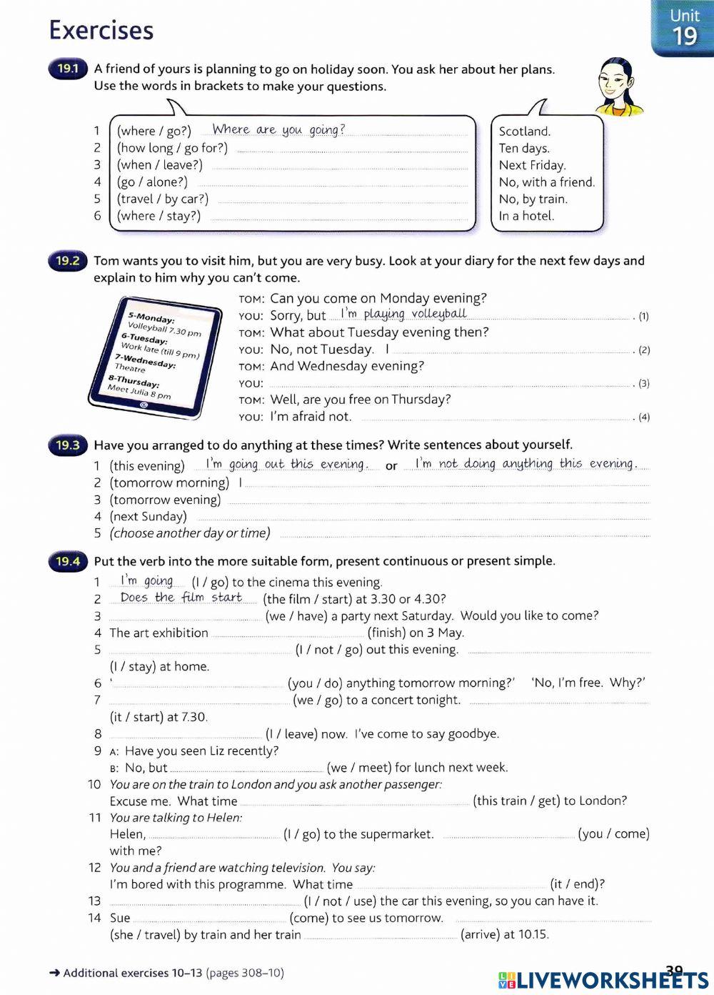 Simple present and present continuous: FUTURE