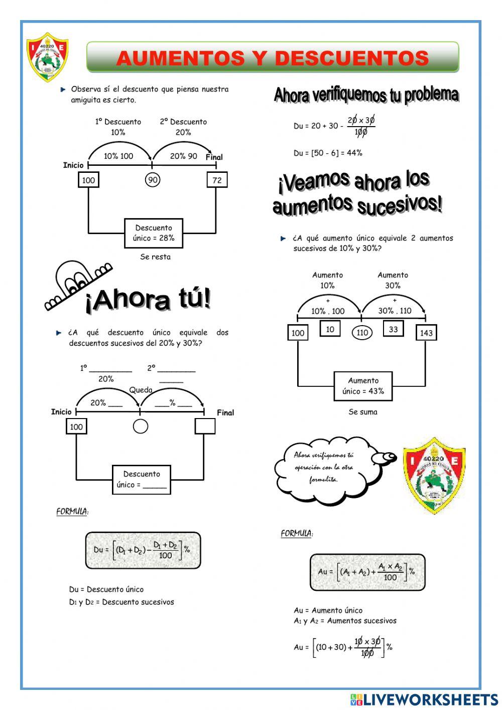 Aumentos y descuentos