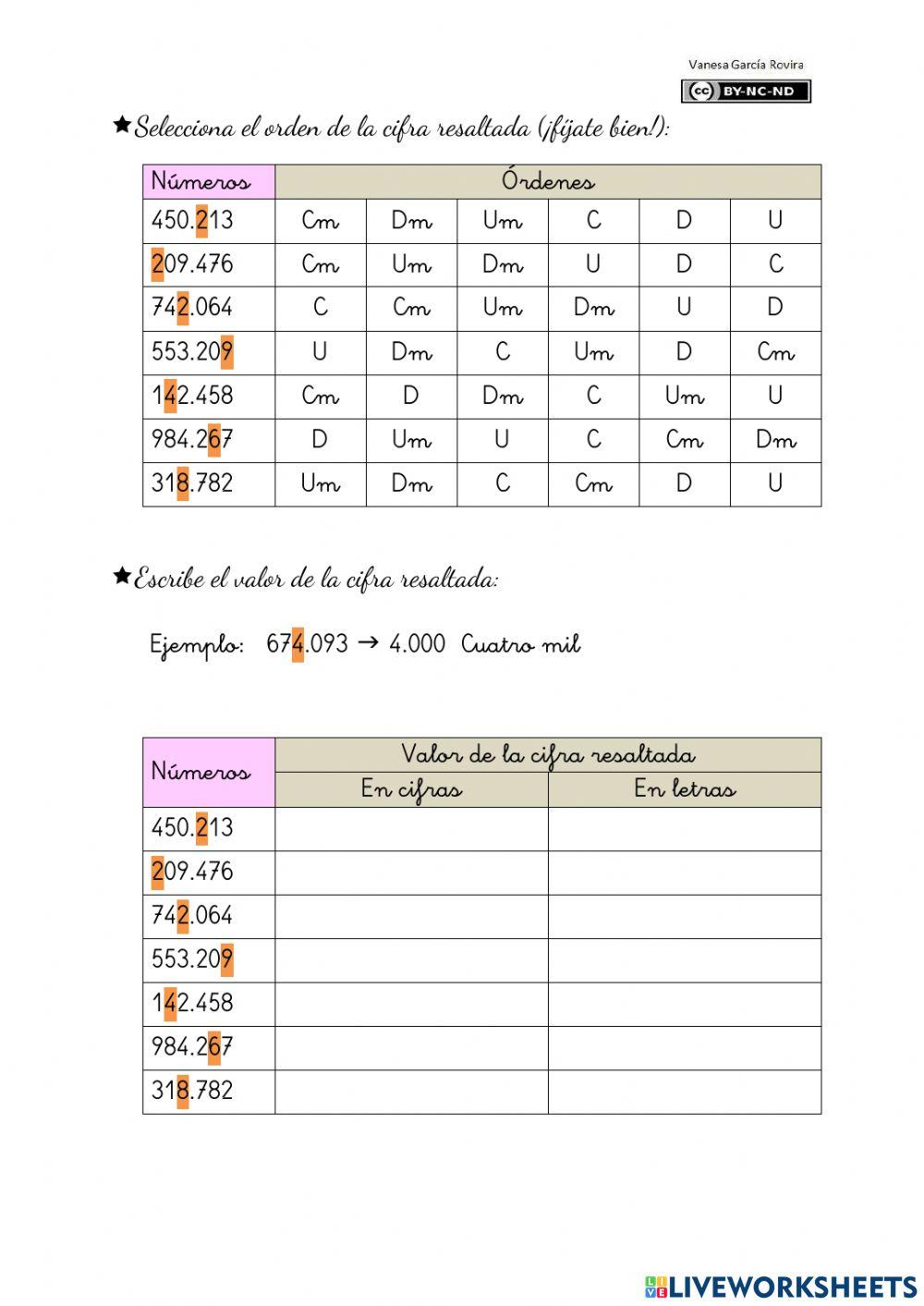 Números de seis cifras
