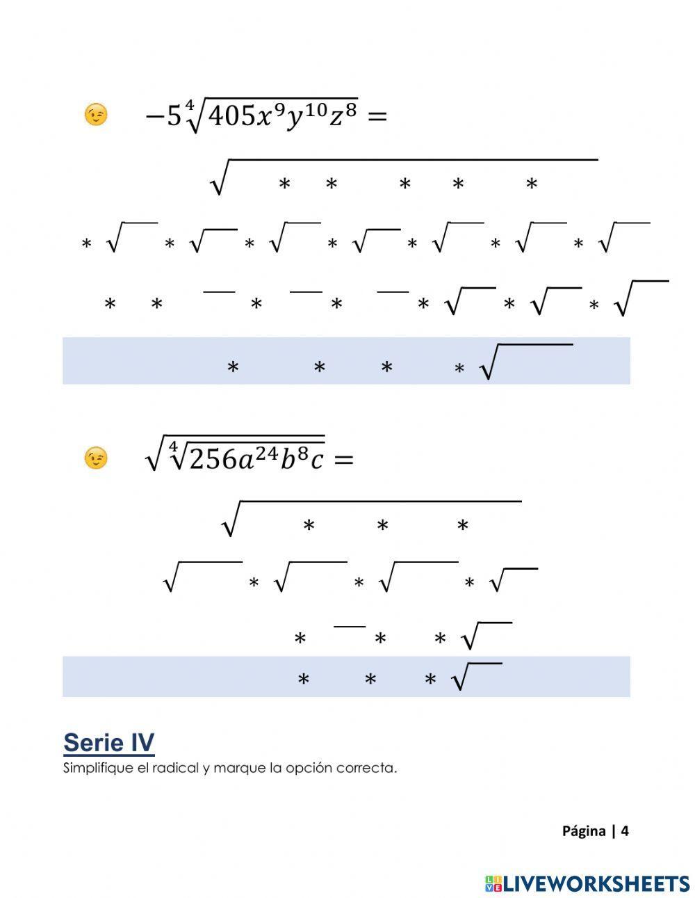 Simplificación de radicales