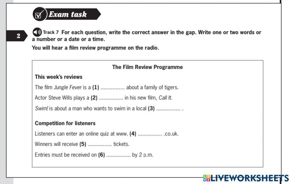2202832 listening exercise act 1 fill in the blanks