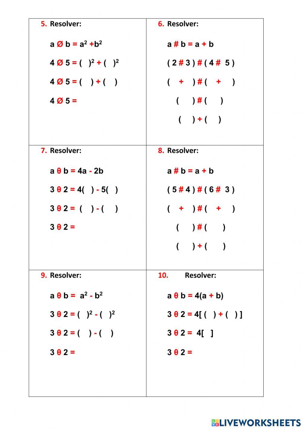 Operadores matemáticos