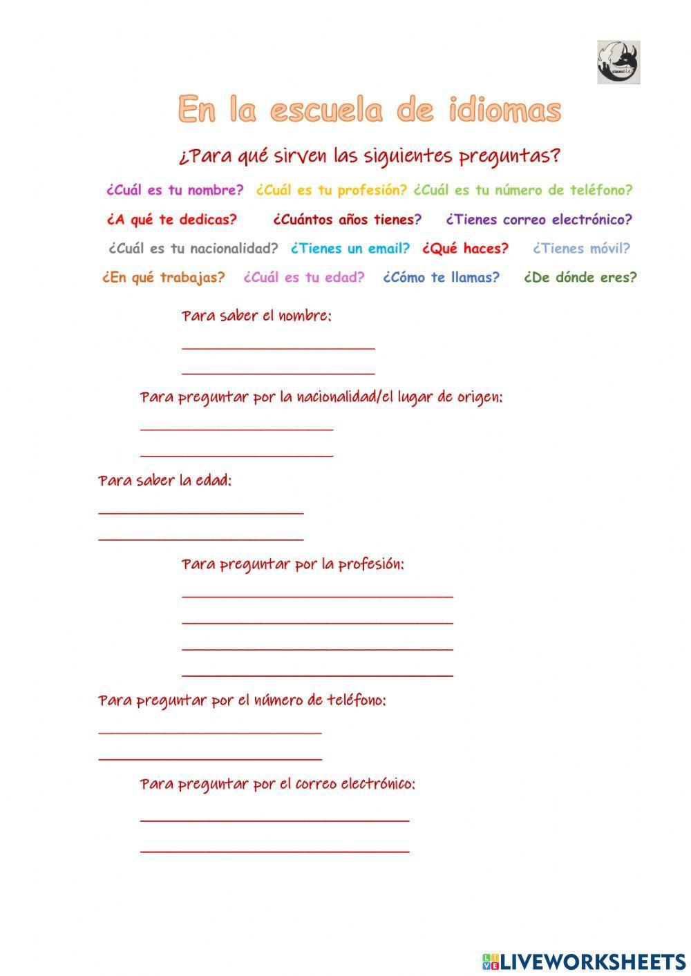 En la escuela de idiomas