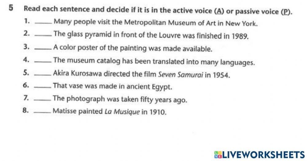 Active or passive voice