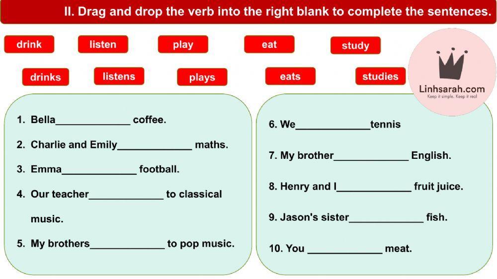 Exercises on The Present Simple Tense