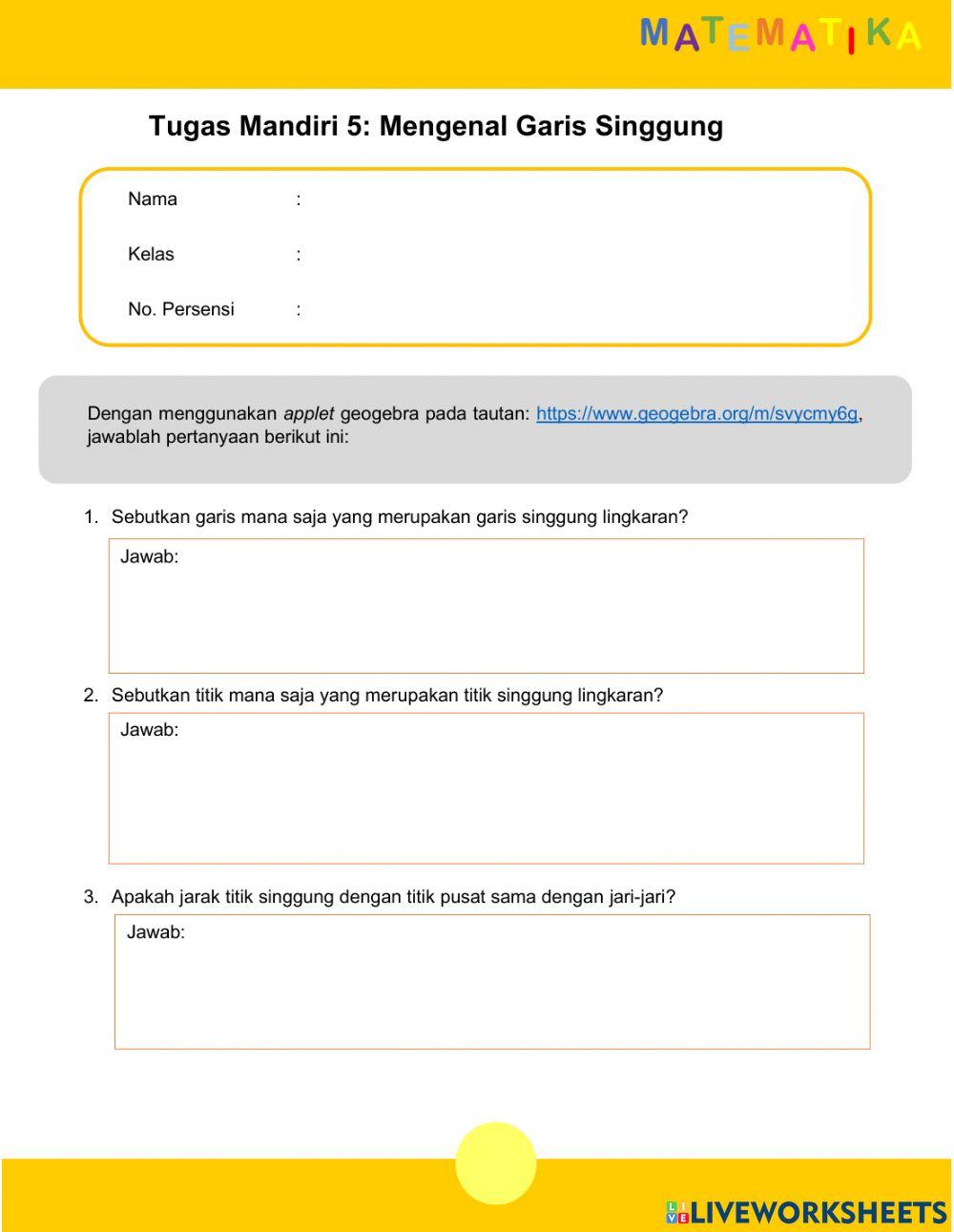 Garis singgung lingkaran