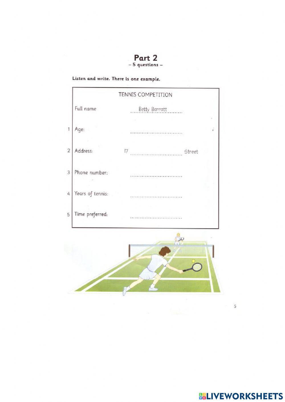 Flyers 1 - Test 1 - Listening