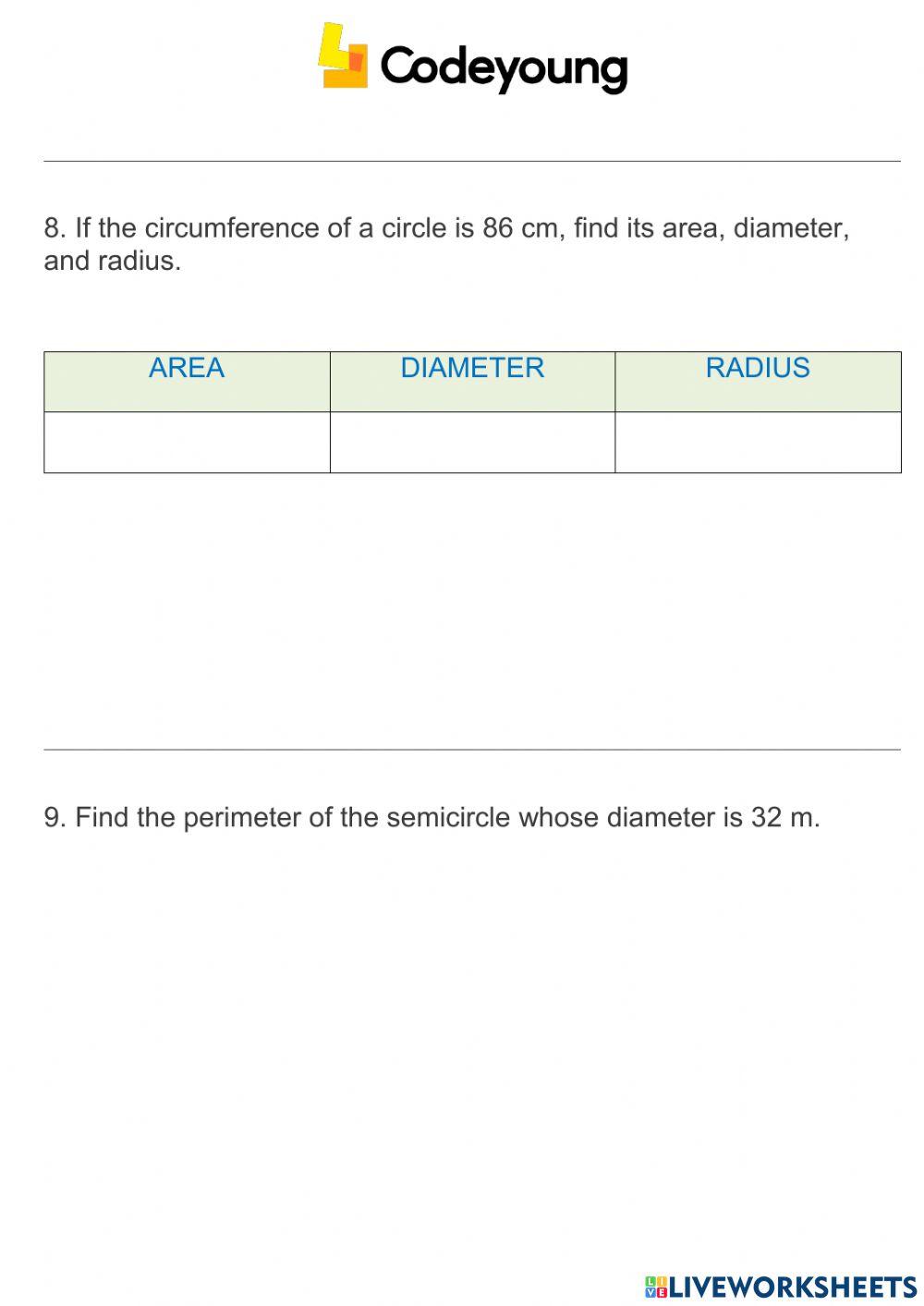Problems on Area and Circumference of a Circle Application-2