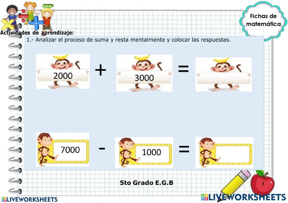 Refuerzo de adiciones y sustracciones