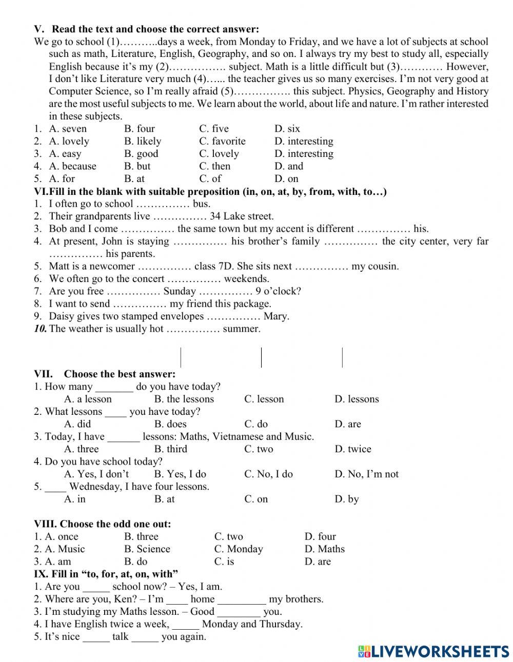English Grade 5 unit 6