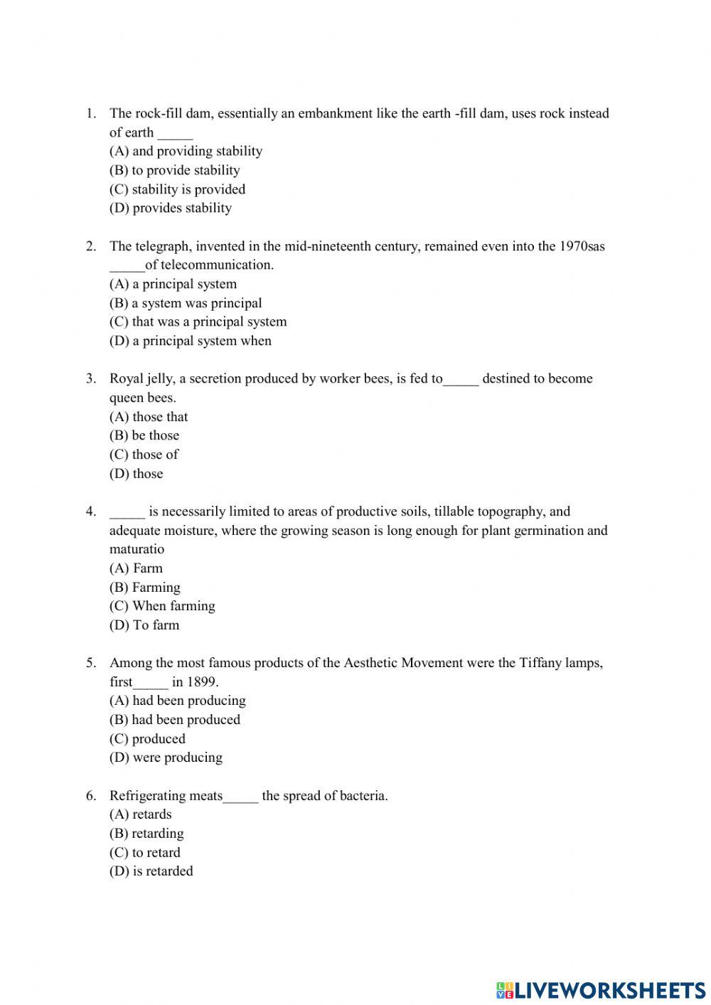 Academic Writing and Speaking Entrance Test