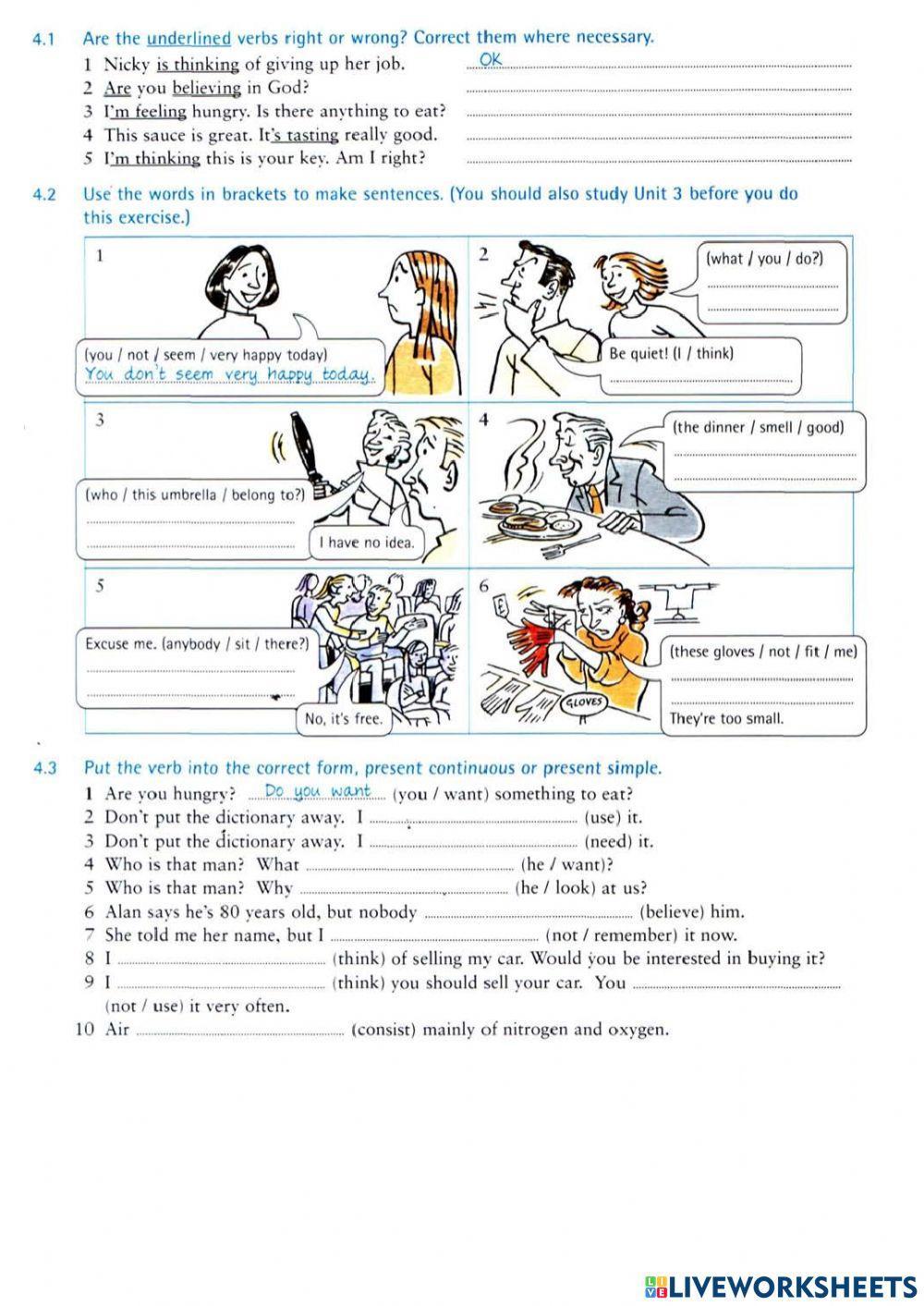 State vs. Action verbs-How to show interest
