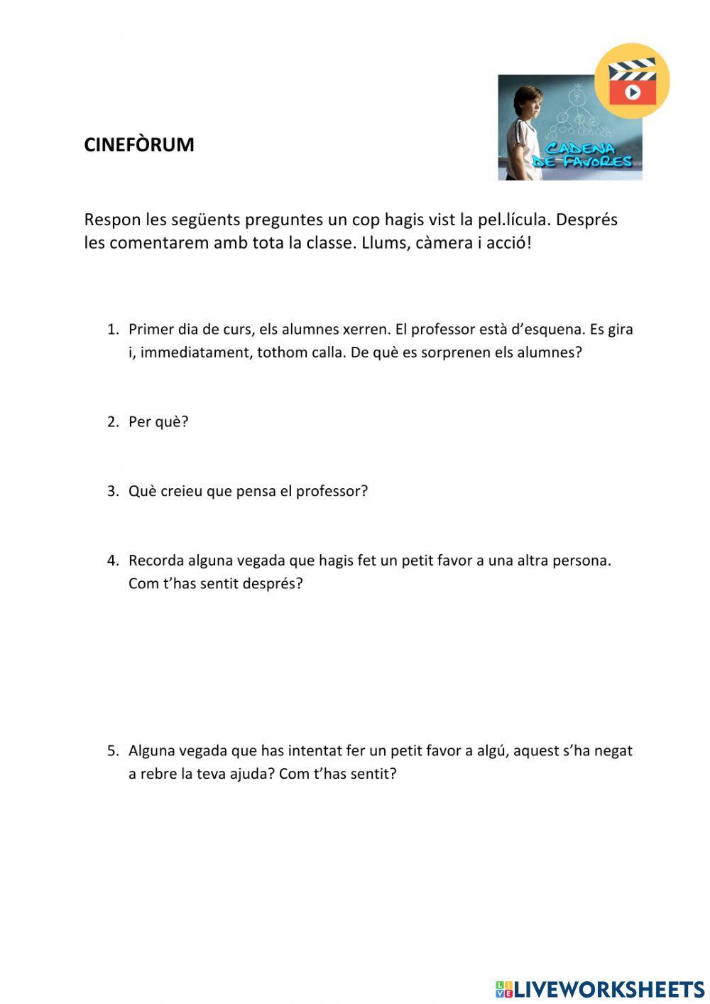 Pel.lícula cadena de favores