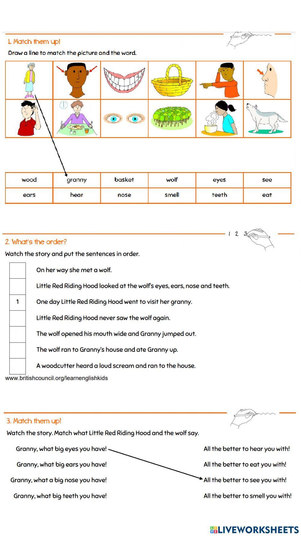 British Council Activity for Little Red Riding Hood