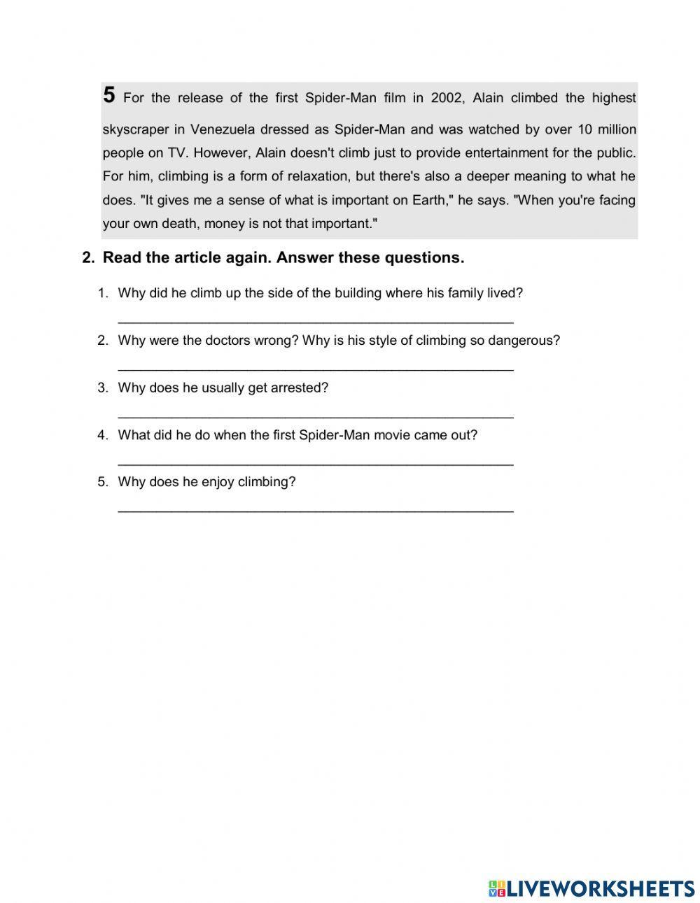 SUPERHEROES  Lesson preparation