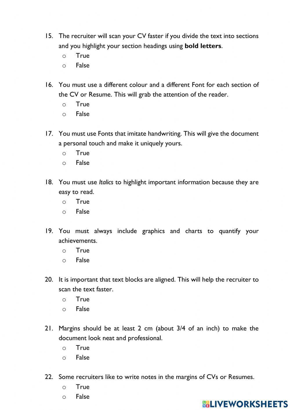 Listening Comprehension: Resume Design Tips