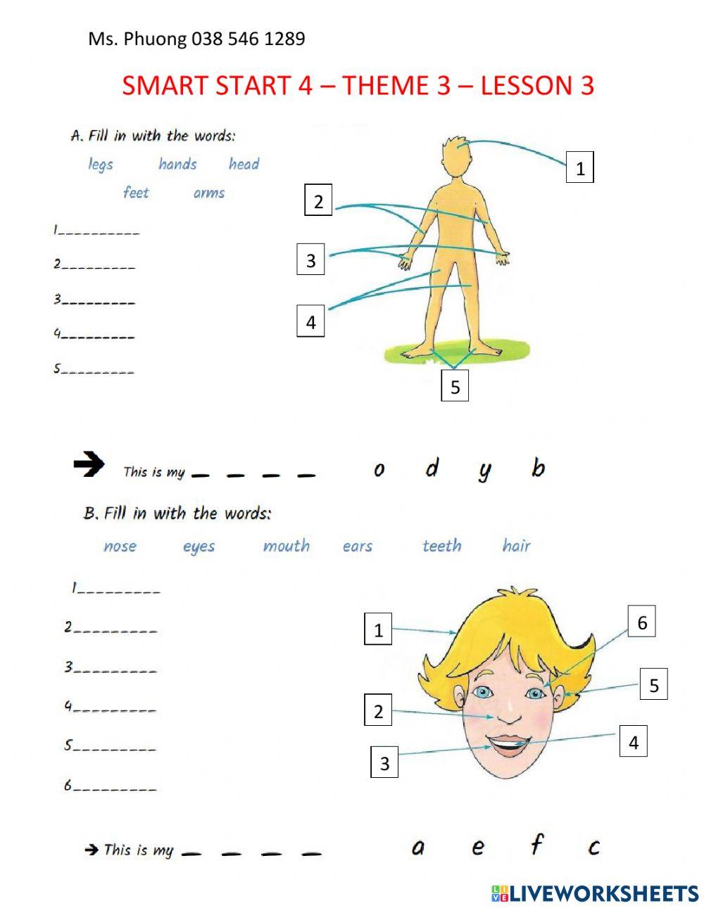 Body and face - lesson 3