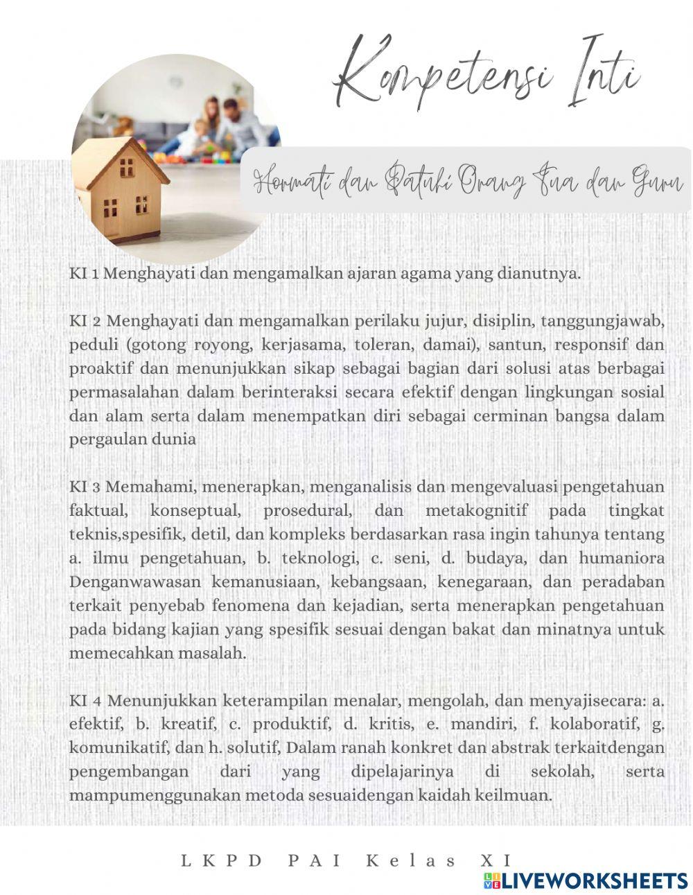 LKPD Hormat dan Patuh Kepada Orang Tua dan Guru