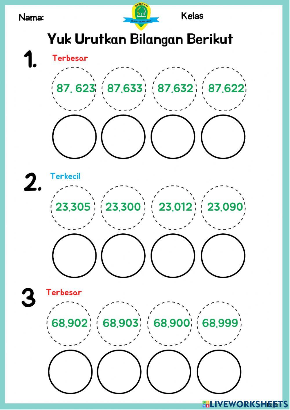 Mengurutkan Bilangan