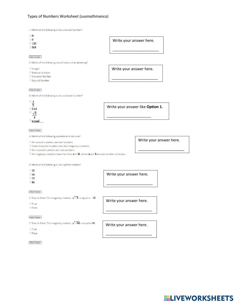 Types of Number