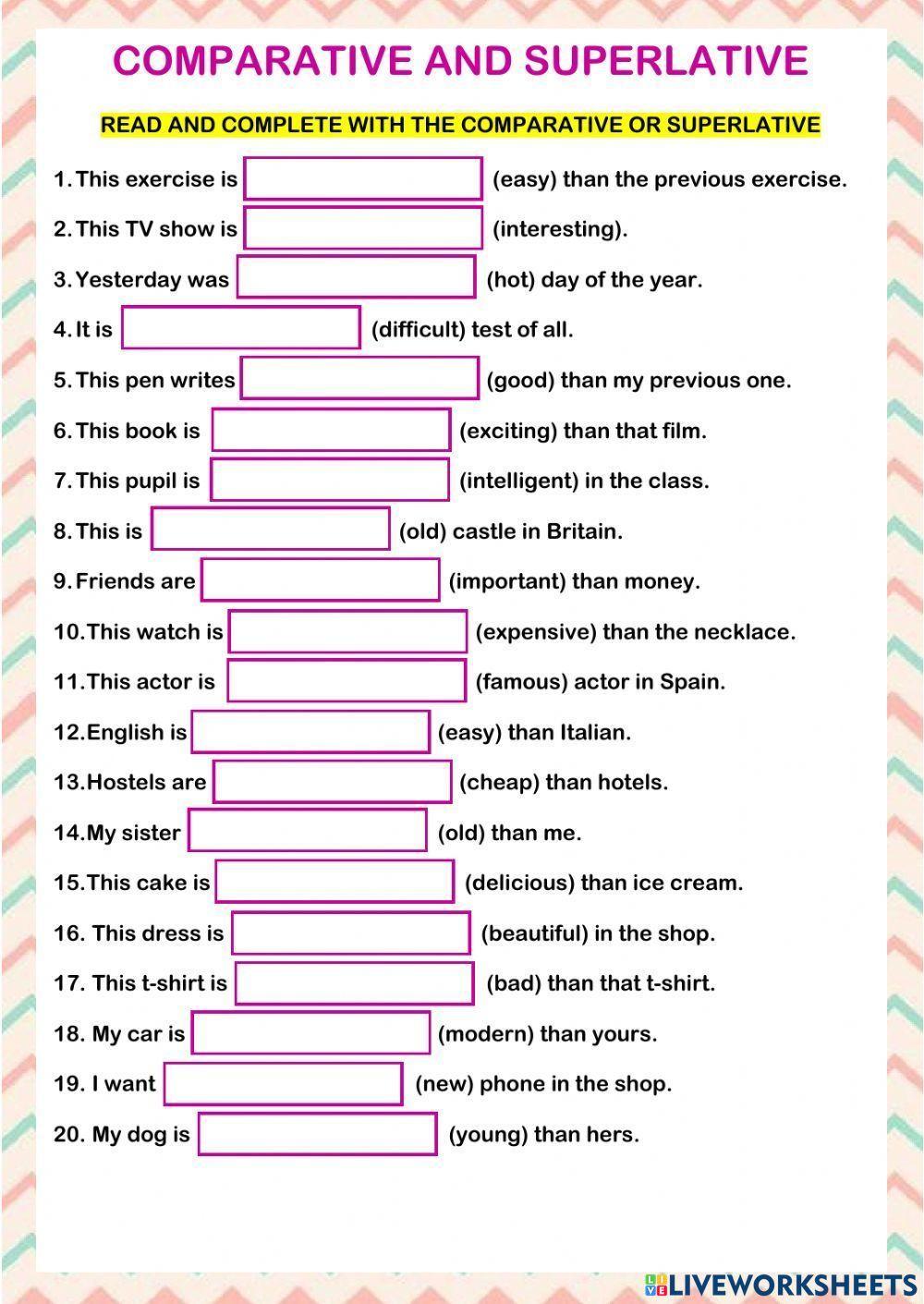 Compatative and superlative