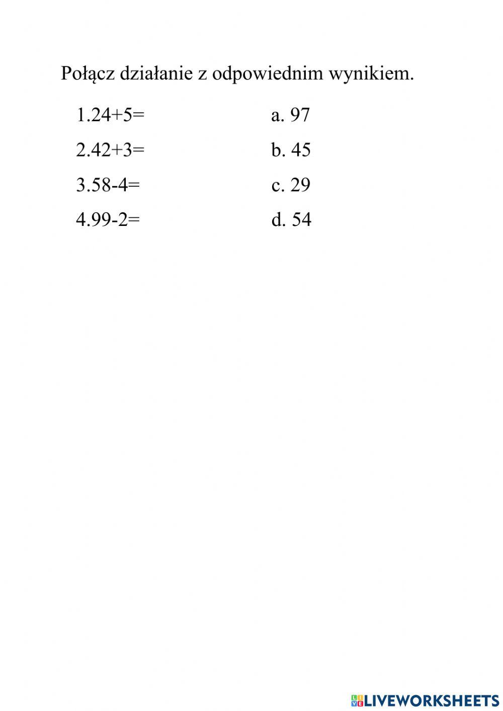 Dodawanie i odejmowanie