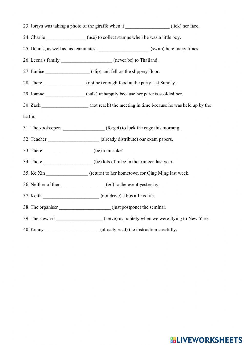 JM1 F1 Present Perfect Tense or Simple Past Tense