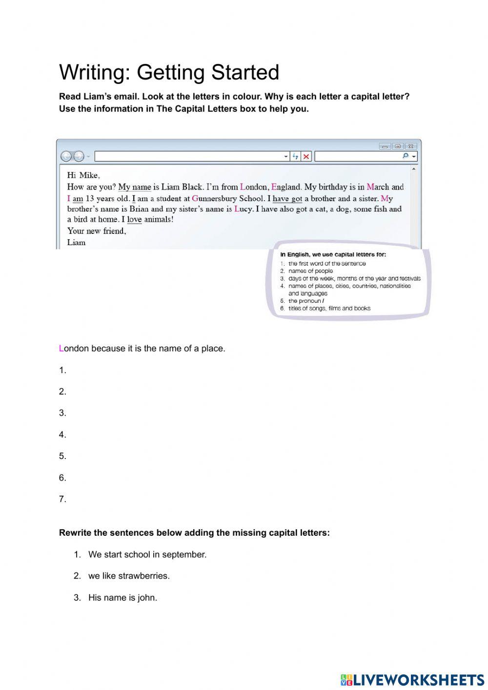 Capitals and punctuation