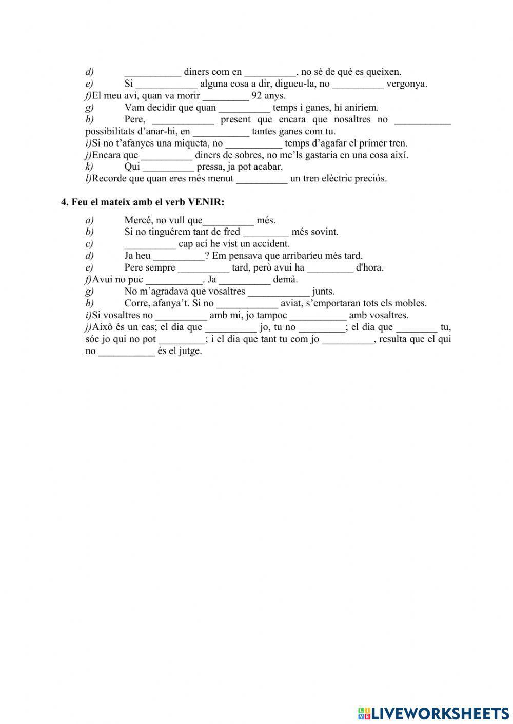 Verbs irregulars de la tercera conjugació