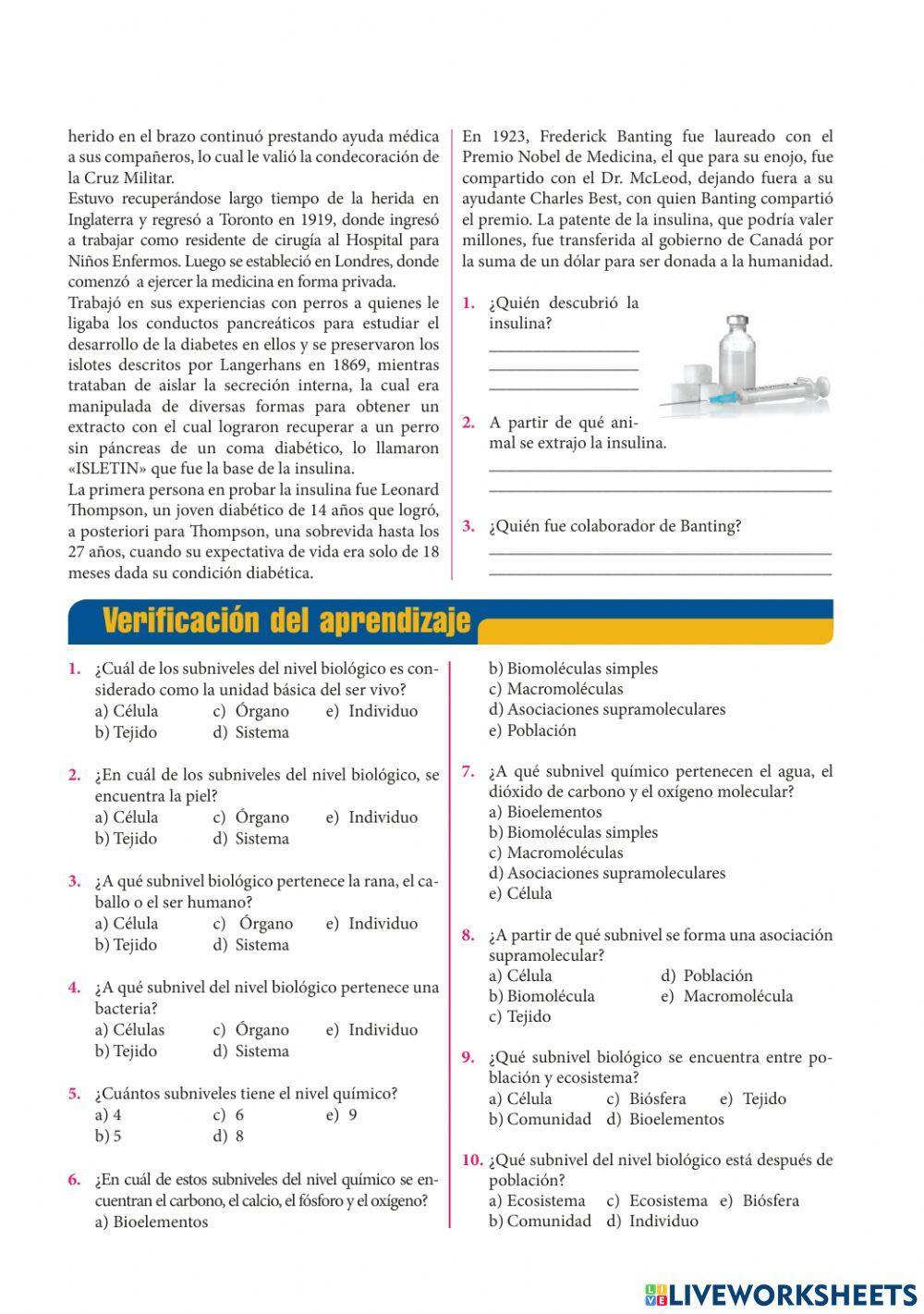 Niveles de organización de los seres vivos