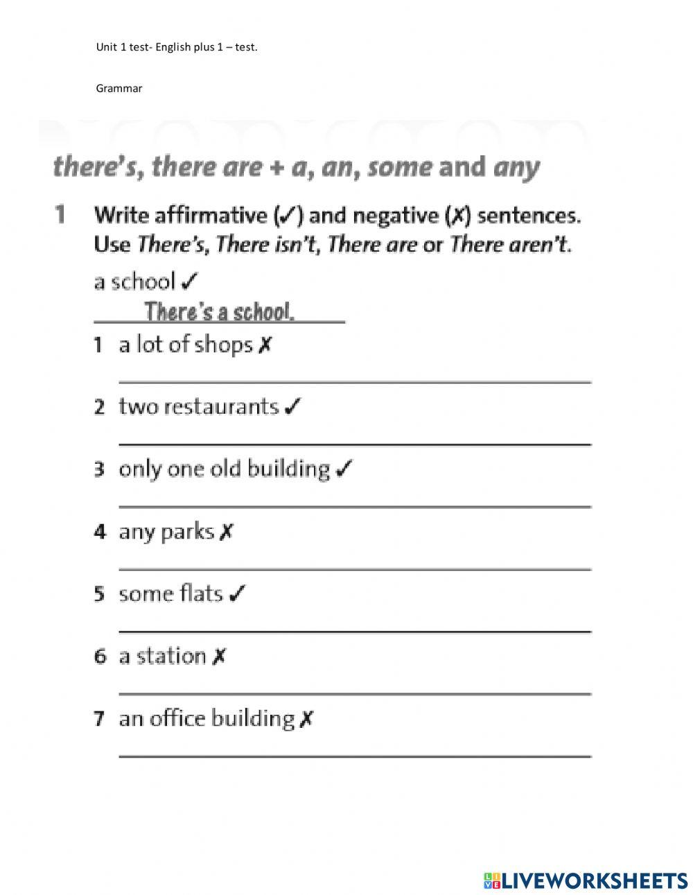English plus 1 - unit 1