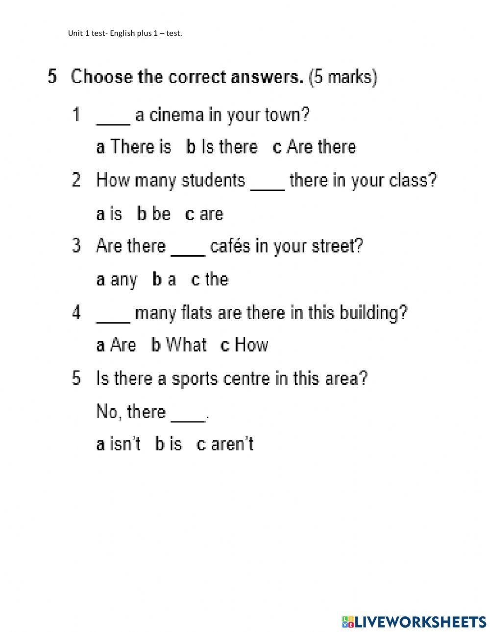 English plus 1 - unit 1