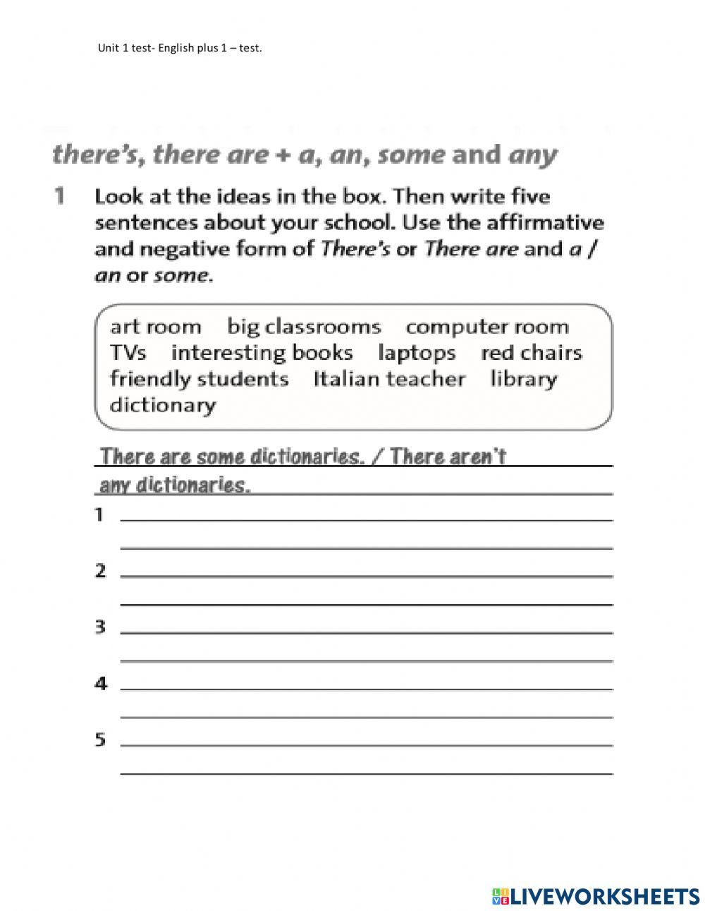 English plus 1 - unit 1