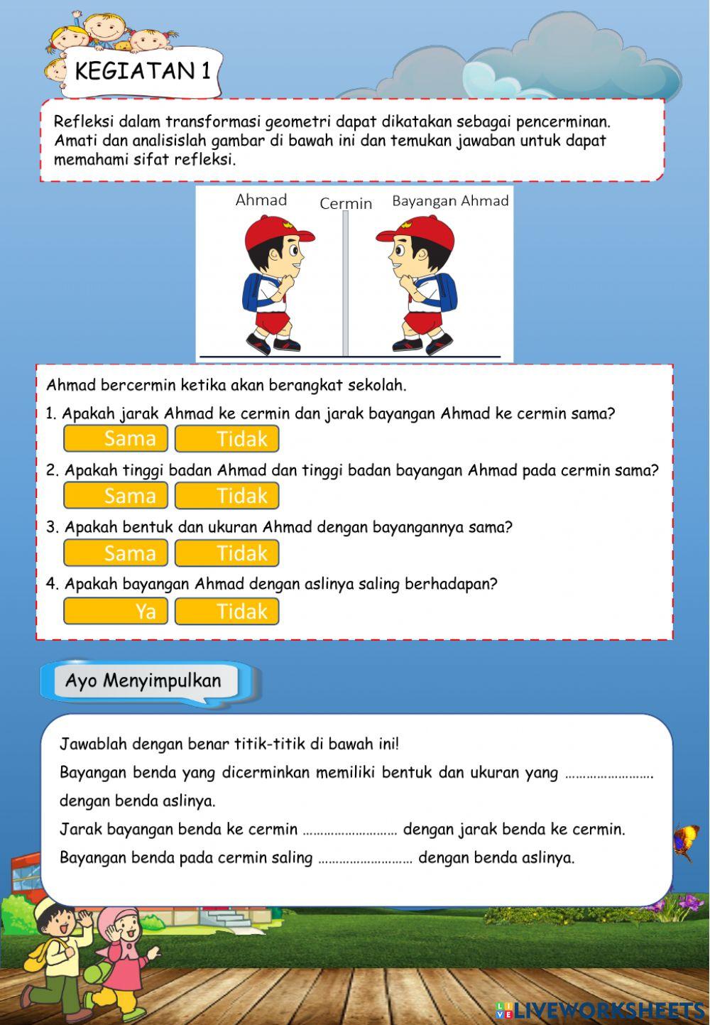 Lkpd transformasi geometri refleksi