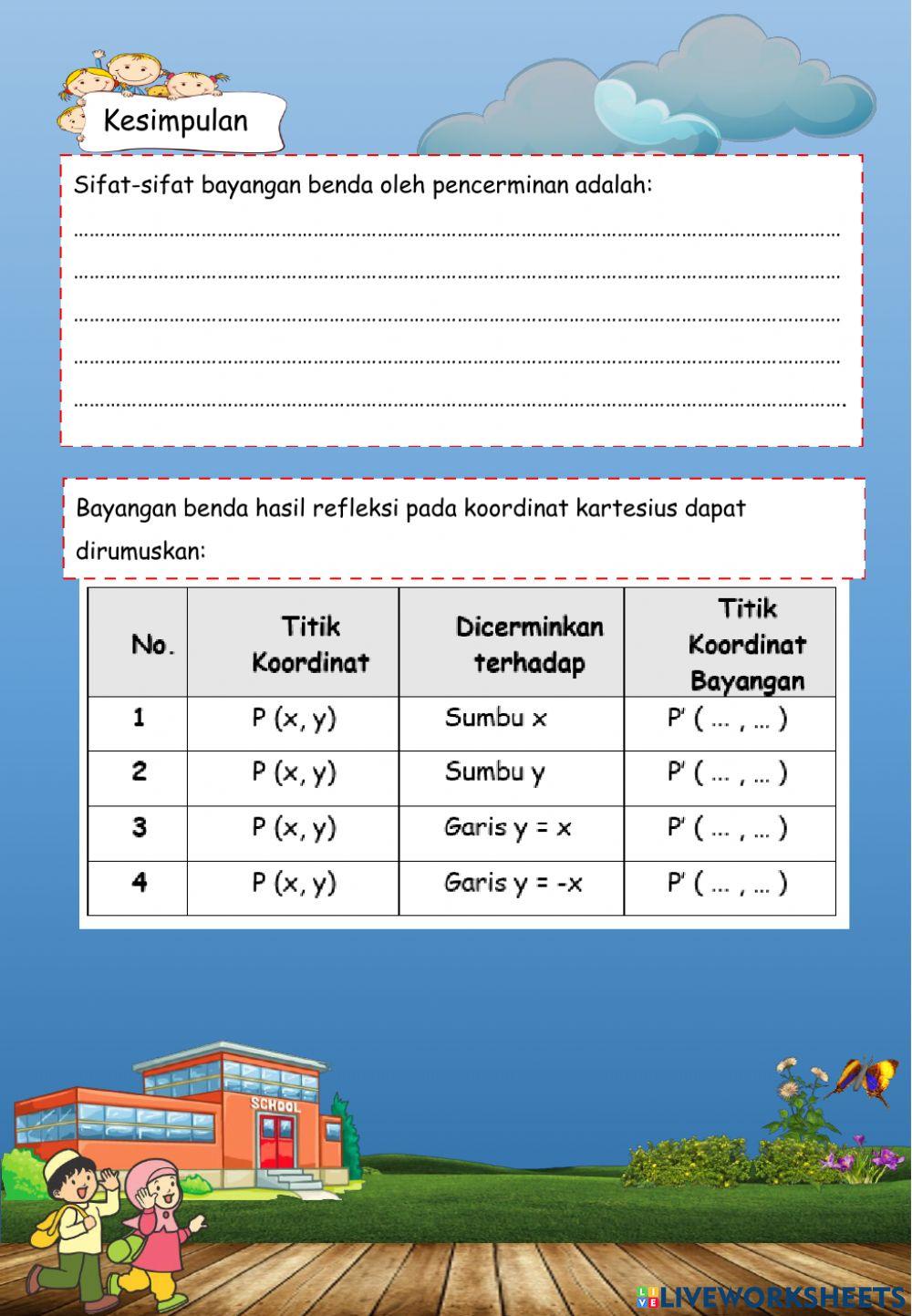 Lkpd transformasi geometri refleksi