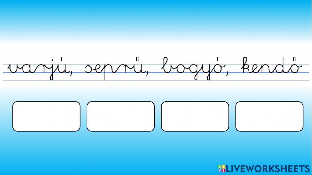 Szavak betűrendbe sorolása