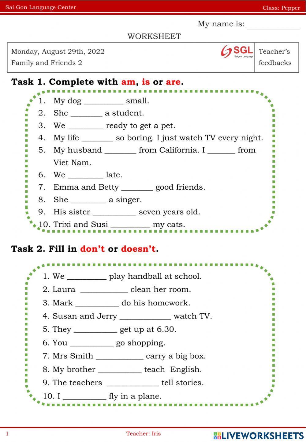 Present Simple Tense Exercise
