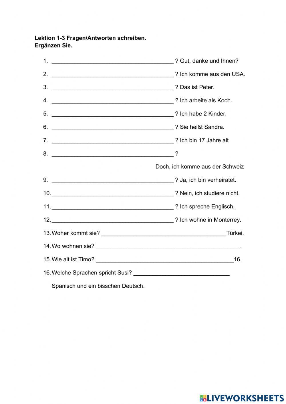 Fragen-Antworten schreiben