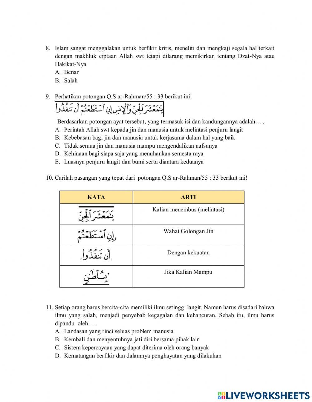 Ulangan harian 1 pai fase f