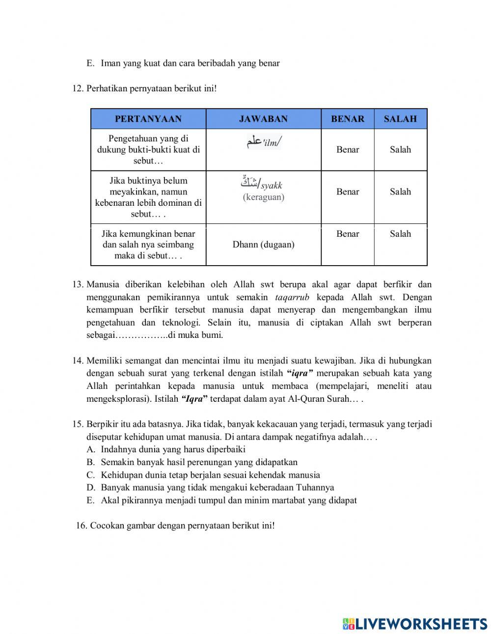 Ulangan harian 1 pai fase f