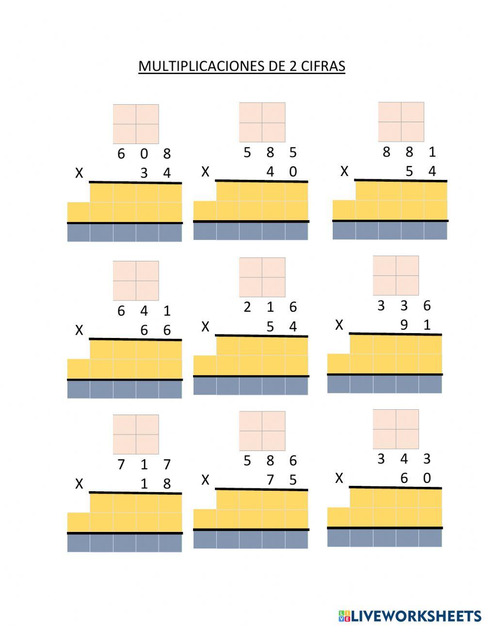 Multiplicaciones de 2 cifras