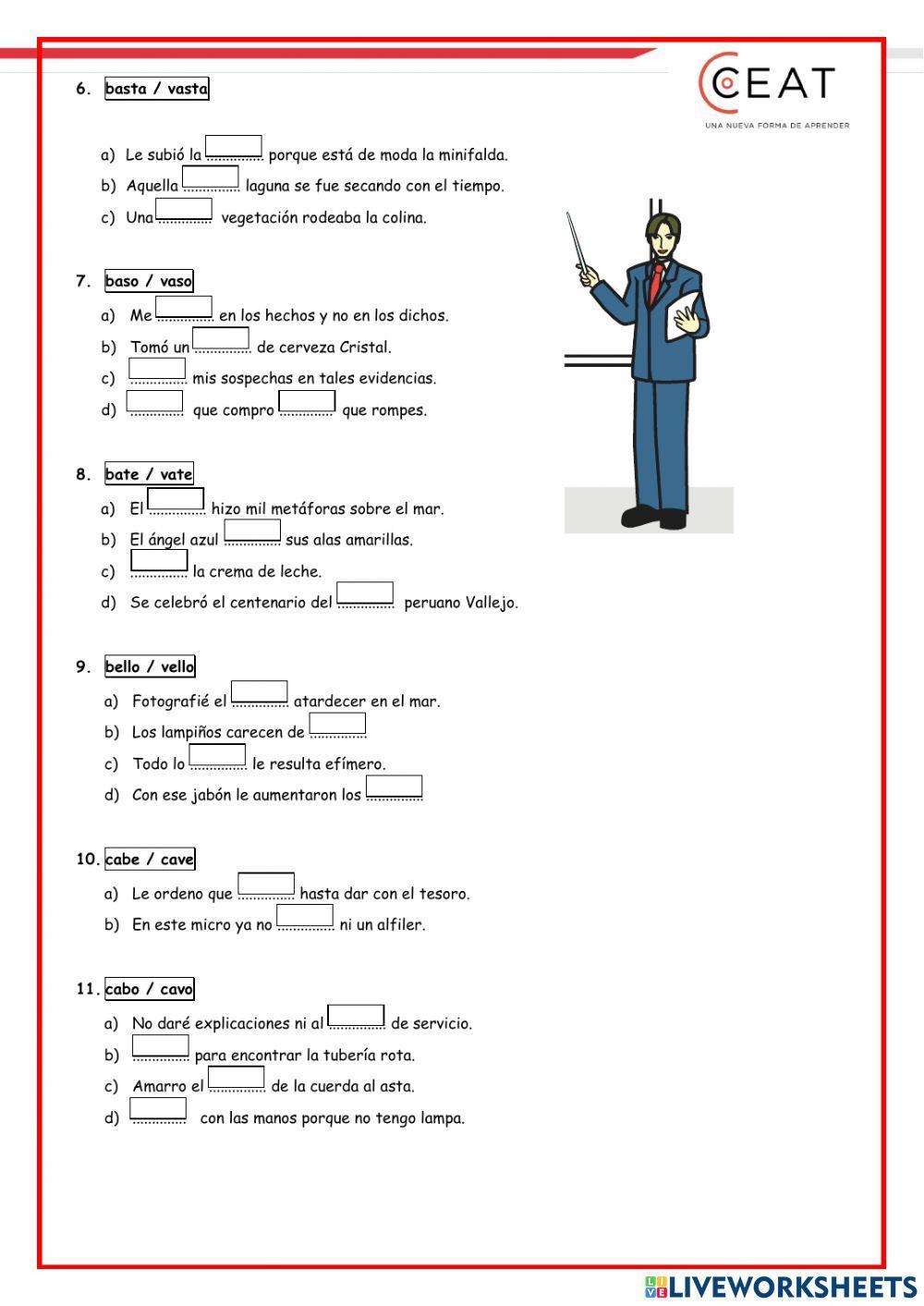 Ejercicios de Ortografía para Secundaria