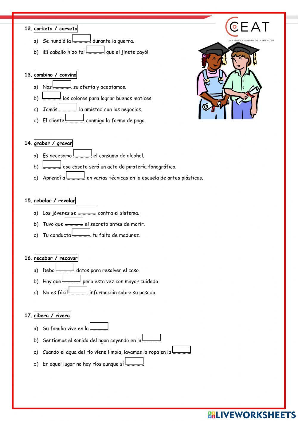 Ejercicios de Ortografía para Secundaria